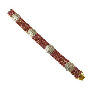 Vintage Ruby & CZ Bracelet