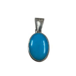 Natural Turquoise Pendant For Astrological purpose in silver