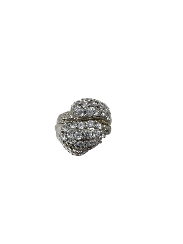 CZ Cluster Ring 925 Sterling Silver Vintage Ring