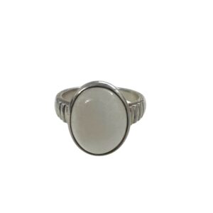 Moonstone Oval Cabochon Vintage Sterling Silver Ring