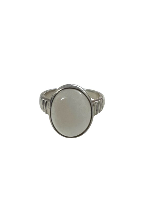 Moonstone Oval Cabochon Vintage Sterling Silver Ring