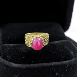 natural-ruby-round-cabochon-gold-plated-vintage-ring