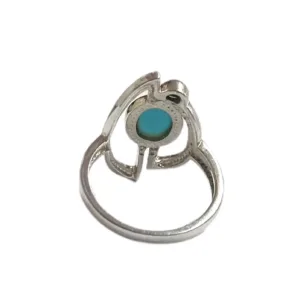 Natural Blue Oval Turquoise Gemstone Handmade Ring