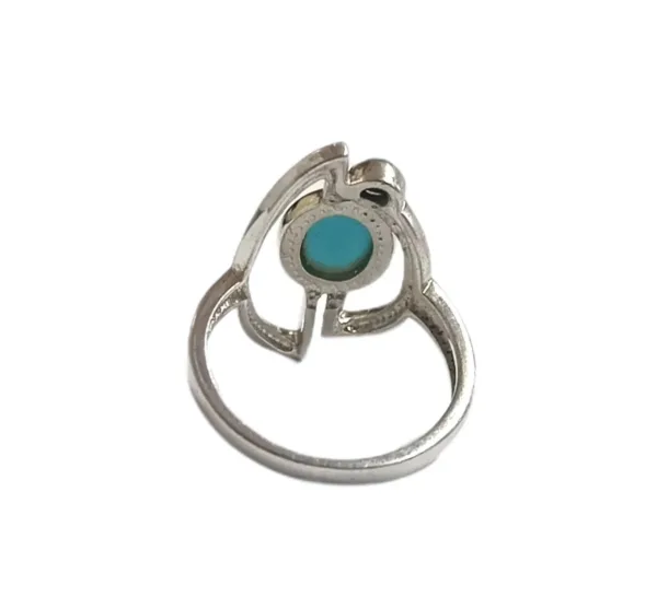 Natural Blue Oval Turquoise Gemstone Handmade Ring