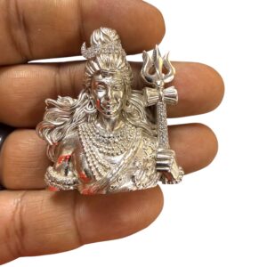 925 Sterling Silver Lord Shiva Trishul Pendant CZ Handmade Religious Jewelry
