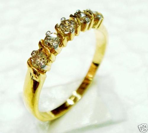 Gold ring hotsell with 5 diamonds