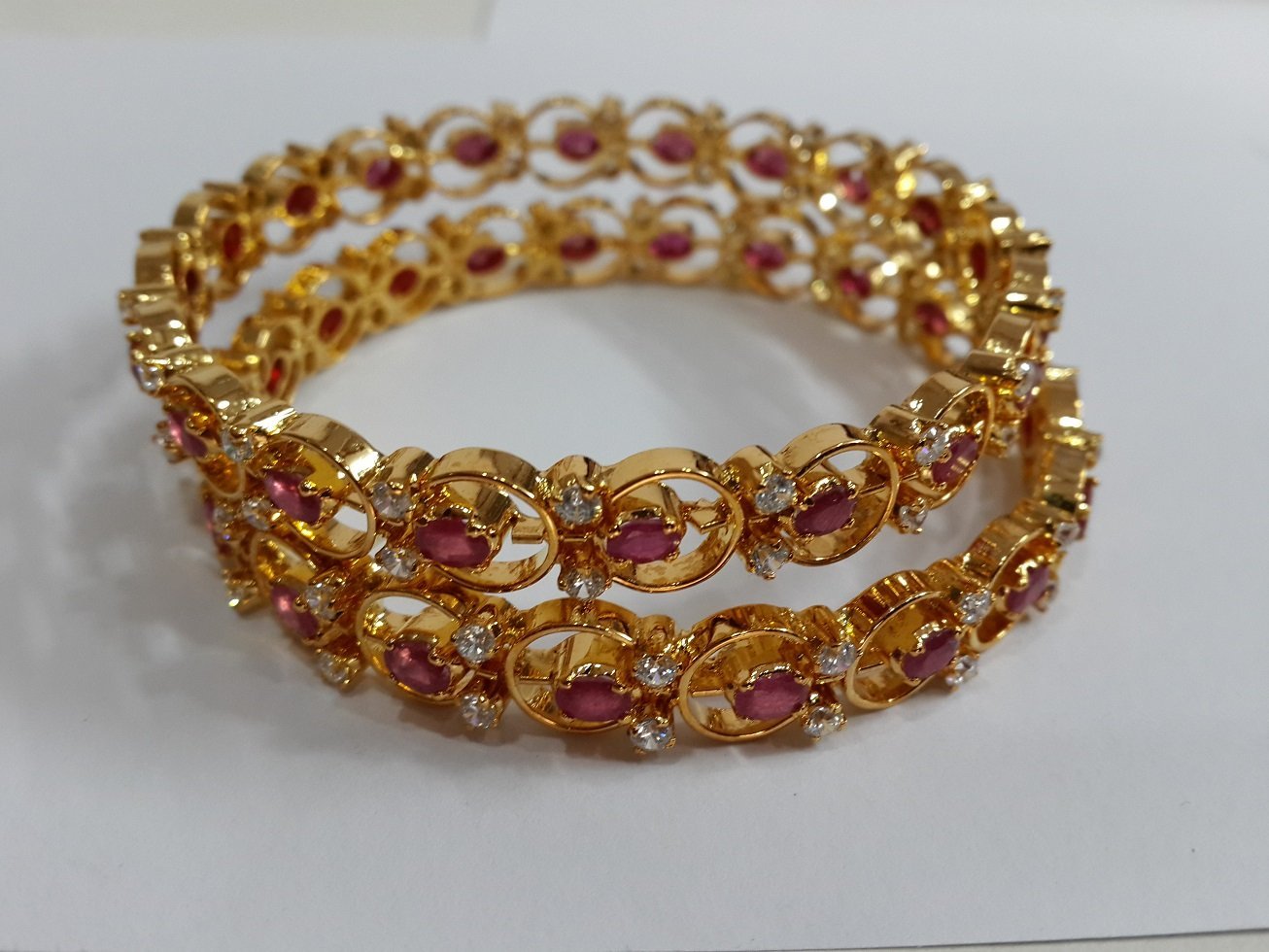 Little ruby silver bangles prices Clearance