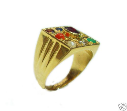 18k Navratna Ring for men | Raj Jewels