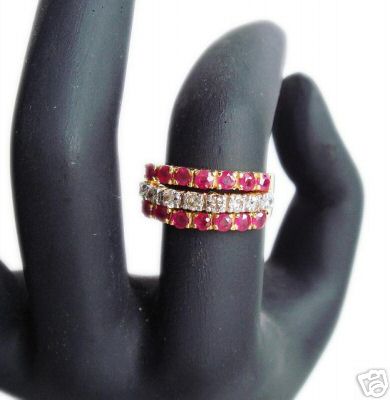 10K Yellow Gold Rubies and Diamonds Round Cluster Ring | Gold bangles  design, Fine diamond jewelry, Ruby jewelry