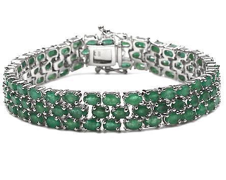 Macy's Emerald Tennis Bracelet (20 ct. t.w.) in Sterling Silver - Macy's