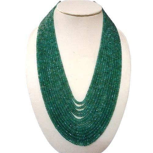 Fine Quality 13 Strands Emerald Beads Necklace