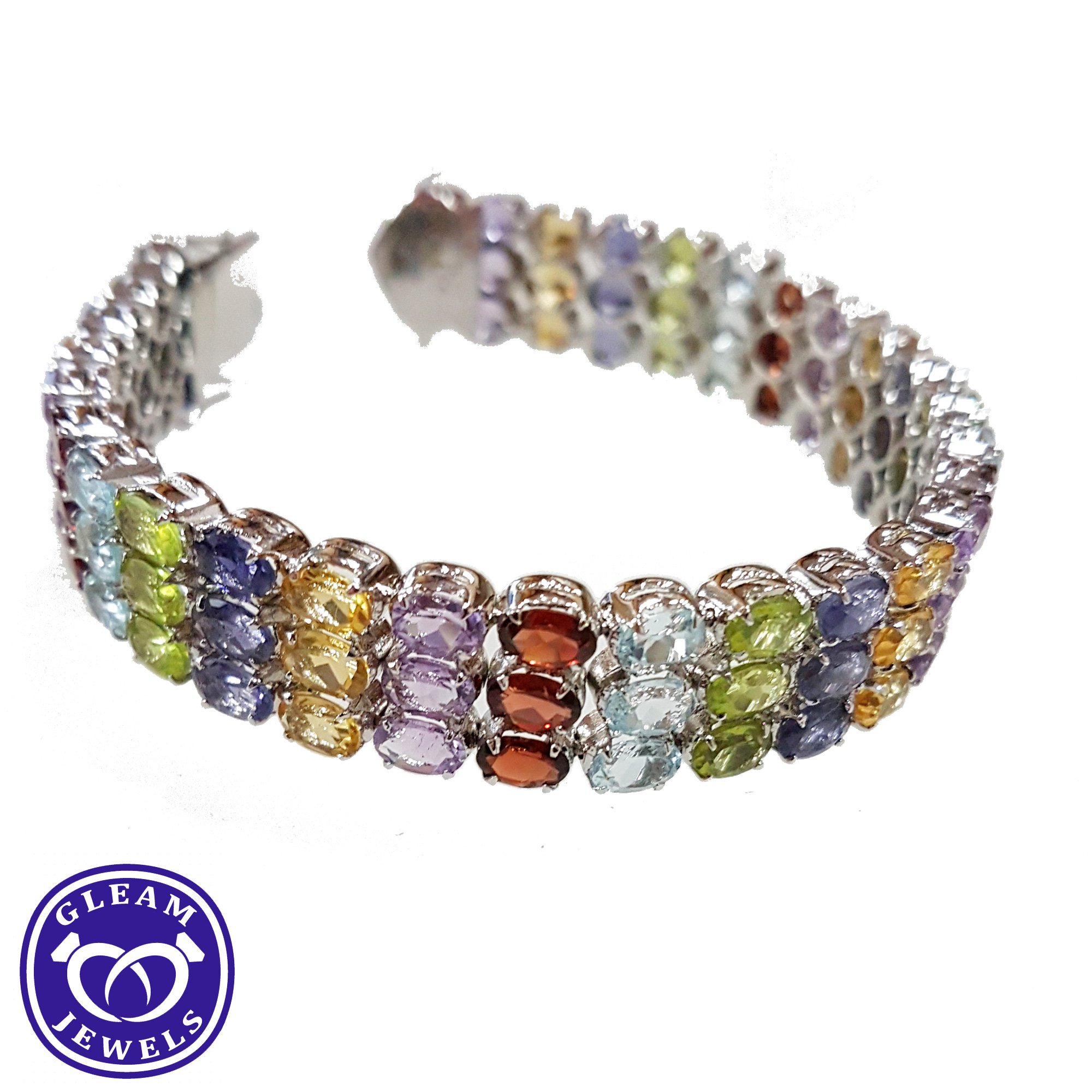 Sterling Silver Mystic Topaz Gemstone Bracelet - Ruby Lane