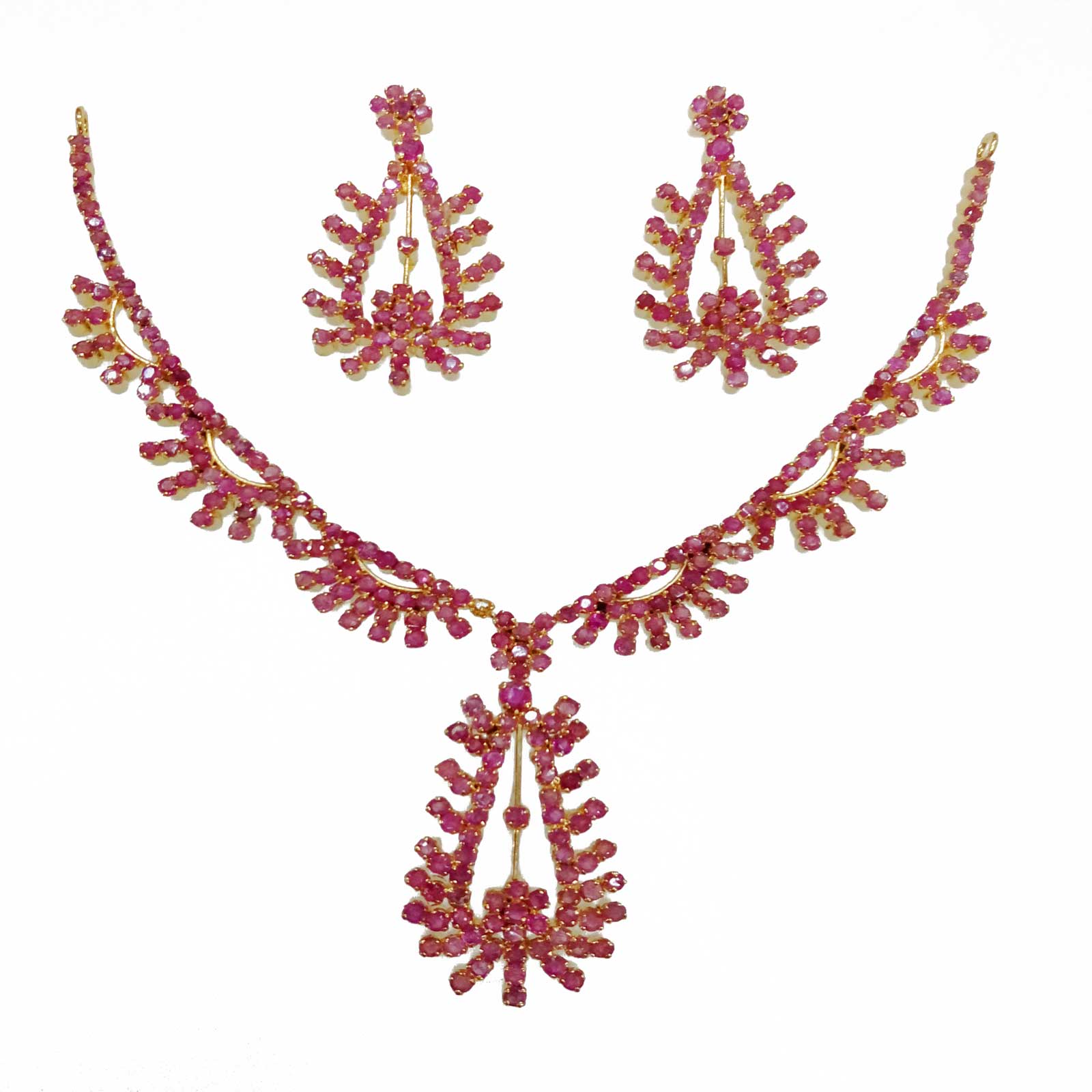 20k Gold Plated Full ruby Necklace at Low Price