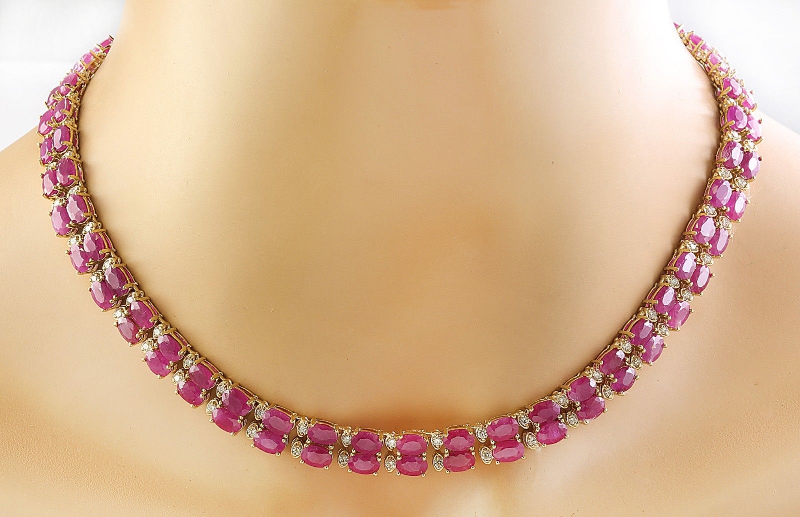 7 1/2 Carat Diamond - Ruby Necklace in 14k Gold - The Jewelry Exchange |  Direct Diamond Importer