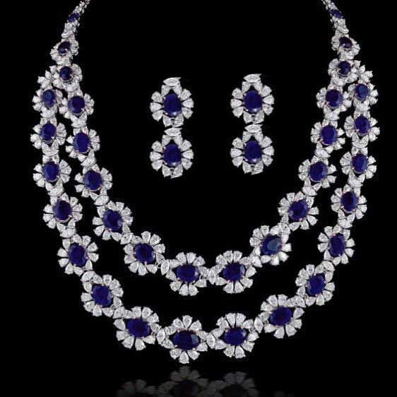 Sapphire and hotsell topaz necklace