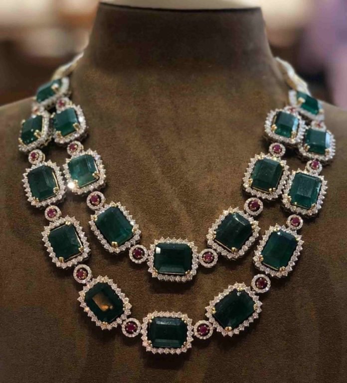 Green ruby necklace on sale
